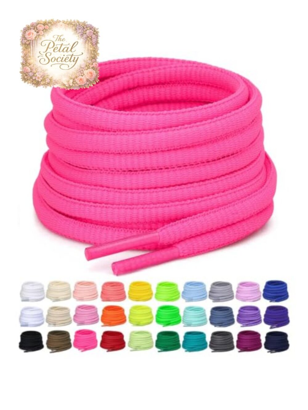 Oval Athletic Shoe Laces 1/4" Polyester Shoelaces 2 Pairs
